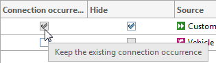 Tooltip: Keep the existing connection occurrence