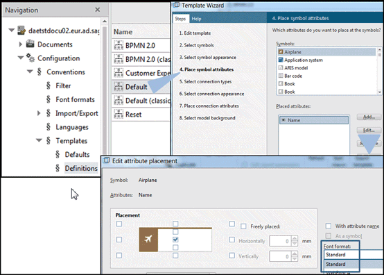 Assign font to template